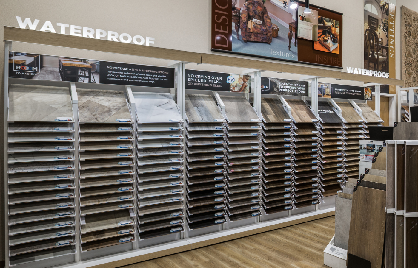 Luxury Vinyl flooring showroom selection