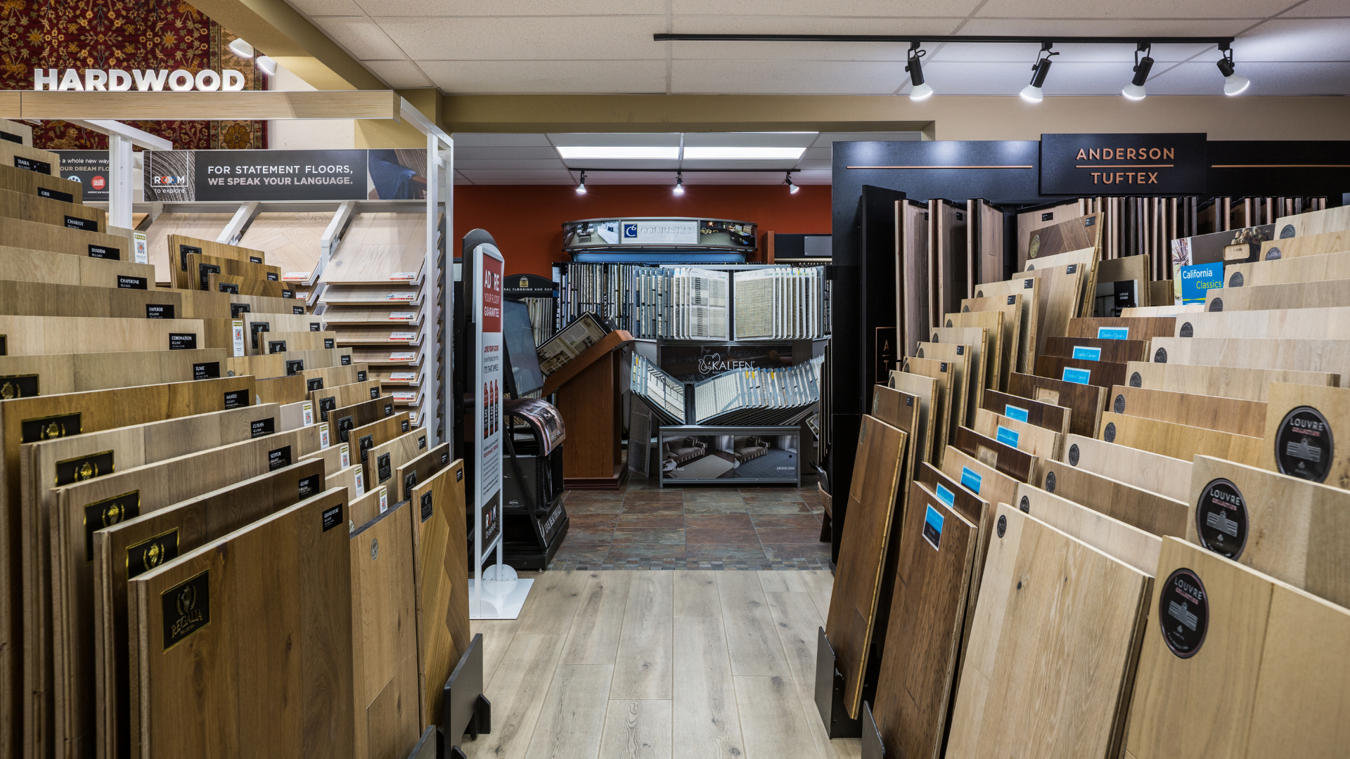 Hardwood flooring showroom selection