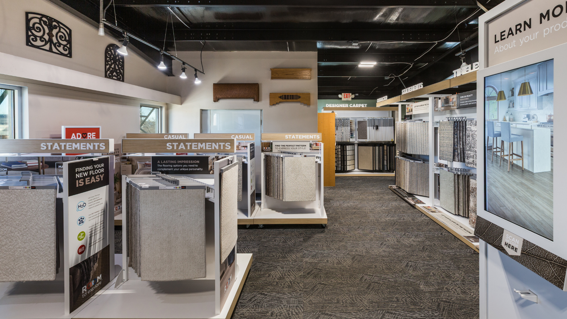 Carpet flooring showroom selection