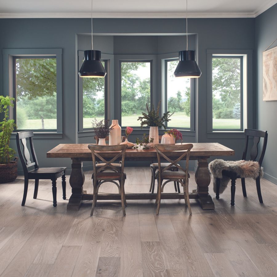 Hardwood flooring in dining room