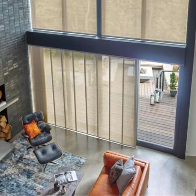 fabric blinds in a large living room in Albuquerque, NM